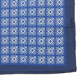 Adolfo Blue IMS Medallion 33cm Pocket Square - Tie Doctor